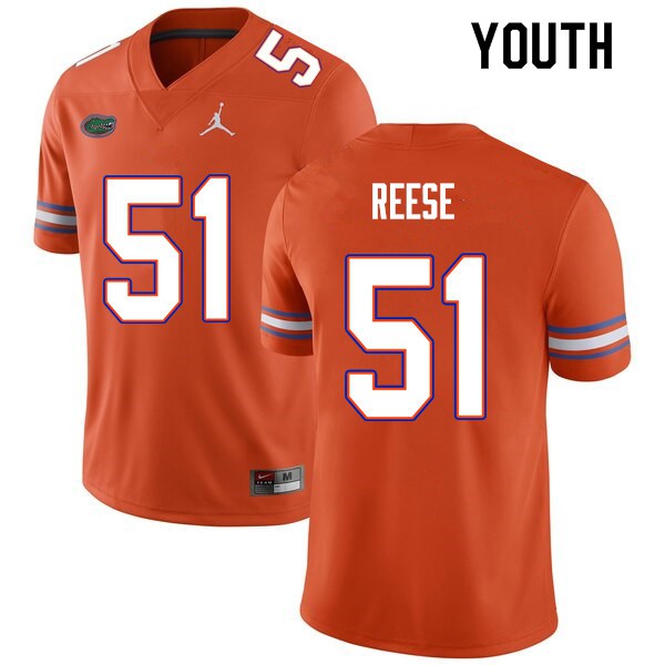 Youth #51 Stewart Reese Florida Gators College Football Jersey Orange